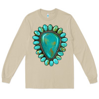 Mushroom western gemstone turquoise Long Sleeve Tee - Artiststas