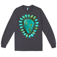Smoke western gemstone turquoise Long Sleeve Tee - Artiststas