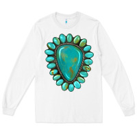 White western gemstone turquoise Long Sleeve Tee - Artiststas