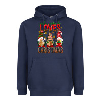 Navy Just a girl who loves Christmas Heavyweight Hoodie - NancyCooperArtShop