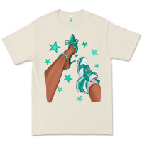 Bone Teal Afro Girl Sneakers and Heels Premium Tee - texasbilliewilder