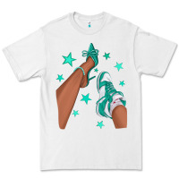 White Teal Afro Girl Sneakers and Heels Premium Tee - texasbilliewilder