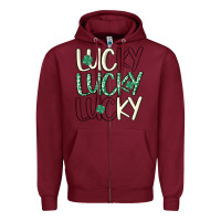 Burgundy lucky Zipper Hoodie - MaliasSmallBusiness