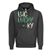 Charcoal Heather lucky Zipper Hoodie - MaliasSmallBusiness
