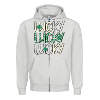 Dove Grey lucky Zipper Hoodie - MaliasSmallBusiness