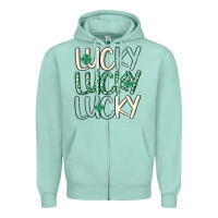 Seafoam lucky Zipper Hoodie - MaliasSmallBusiness
