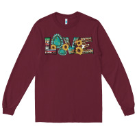 Burgundy western gemstone sunflowers serape leopard turquoise love Long Sleeve Tee - Artiststas