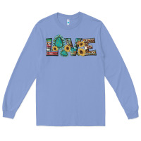 Colony Blue western gemstone sunflowers serape leopard turquoise love Long Sleeve Tee - Artiststas