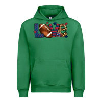 Emerald Love Football team color red blue 4th of july Urban Hoodie - HowdyJamesFarm