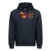 Navy Love Football team color red blue 4th of july Urban Hoodie - HowdyJamesFarm