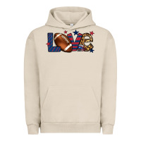 Pigment French Oak Love Football team color red blue 4th of july Urban Hoodie - HowdyJamesFarm