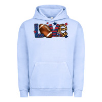 Pigment Grape Ice Love Football team color red blue 4th of july Urban Hoodie - HowdyJamesFarm