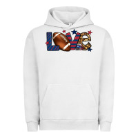 Pigment Lunar Rock Love Football team color red blue 4th of july Urban Hoodie - HowdyJamesFarm