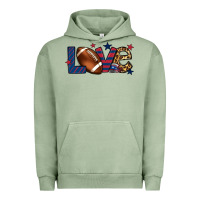 Pigment Oil Green Love Football team color red blue 4th of july Urban Hoodie - HowdyJamesFarm