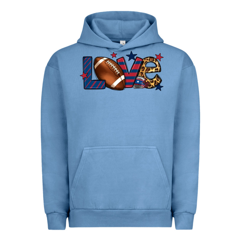 Love Football Team Color Red Blue 4th Of July Urban Hoodie by HowdyJamesFarm | Teevron