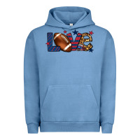 Pigment Pebble Blue Love Football team color red blue 4th of july Urban Hoodie - HowdyJamesFarm
