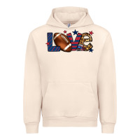 Sandshell Love Football team color red blue 4th of july Urban Hoodie - HowdyJamesFarm