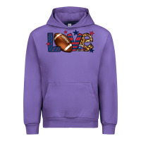 Tulip Love Football team color red blue 4th of july Urban Hoodie - HowdyJamesFarm