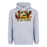 Heather Grey Baby Jesus Joy To The World Heavyweight Hoodie - MaliasSmallBusiness