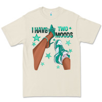 Bone Teal I Have Two Moods Afro Girl Sneakers Premium Tee - texasbilliewilder
