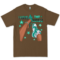 Cacao Teal I Have Two Moods Afro Girl Sneakers Premium Tee - texasbilliewilder
