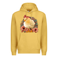 Antique Gold Chick with Flowers Leopard Background Premium Hoodie - Bettercallsaul