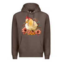Coffee Chick with Flowers Leopard Background Premium Hoodie - Bettercallsaul