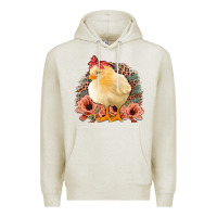 Oatmeal Heather Chick with Flowers Leopard Background Premium Hoodie - Bettercallsaul