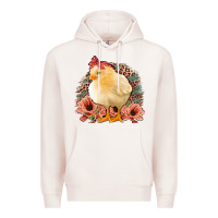 Pale Pink Chick with Flowers Leopard Background Premium Hoodie - Bettercallsaul