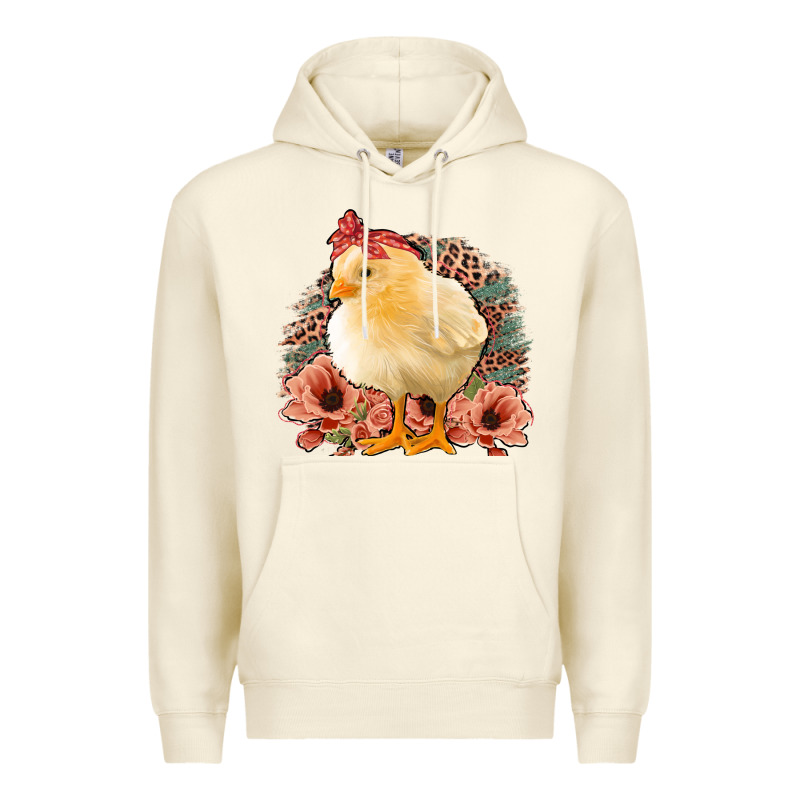 Chick With Flowers Leopard Background Premium Hoodie by Bettercallsaul | Teevron