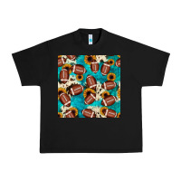 Black football turquoise cowhide sunflower seamless pattern Urban Heavy Tee - JahusDesignShop