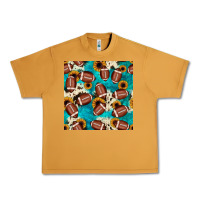 Peanut Butter football turquoise cowhide sunflower seamless pattern Urban Heavy Tee - JahusDesignShop