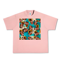 Salmon football turquoise cowhide sunflower seamless pattern Urban Heavy Tee - JahusDesignShop