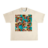 Sandshell football turquoise cowhide sunflower seamless pattern Urban Heavy Tee - JahusDesignShop