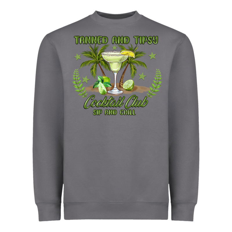Tanned And Tipsy Cocktail Club Sip And Chill Heavyweight Sweatshirt by JahusDesignShop | Teevron