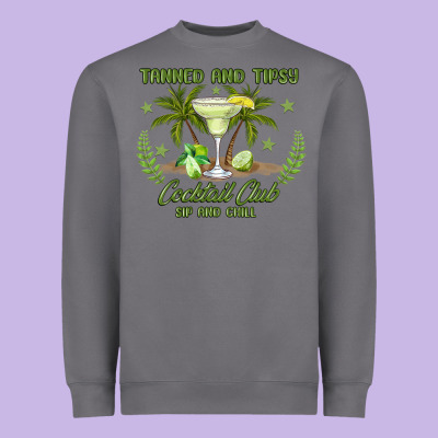 Tanned And Tipsy Cocktail Club Sip And Chill Heavyweight Sweatshirt Designed By Jahusdesignshop