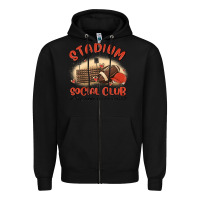 Black stadium social club football Zipper Hoodie - MaliasSmallBusiness