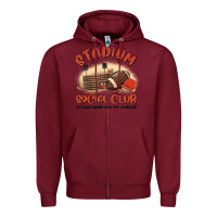Burgundy stadium social club football Zipper Hoodie - MaliasSmallBusiness