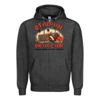Charcoal Heather stadium social club football Zipper Hoodie - MaliasSmallBusiness