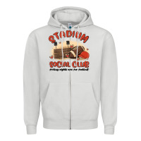 Dove Grey stadium social club football Zipper Hoodie - MaliasSmallBusiness