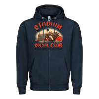 Navy stadium social club football Zipper Hoodie - MaliasSmallBusiness