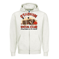 Oatmeal Heather stadium social club football Zipper Hoodie - MaliasSmallBusiness