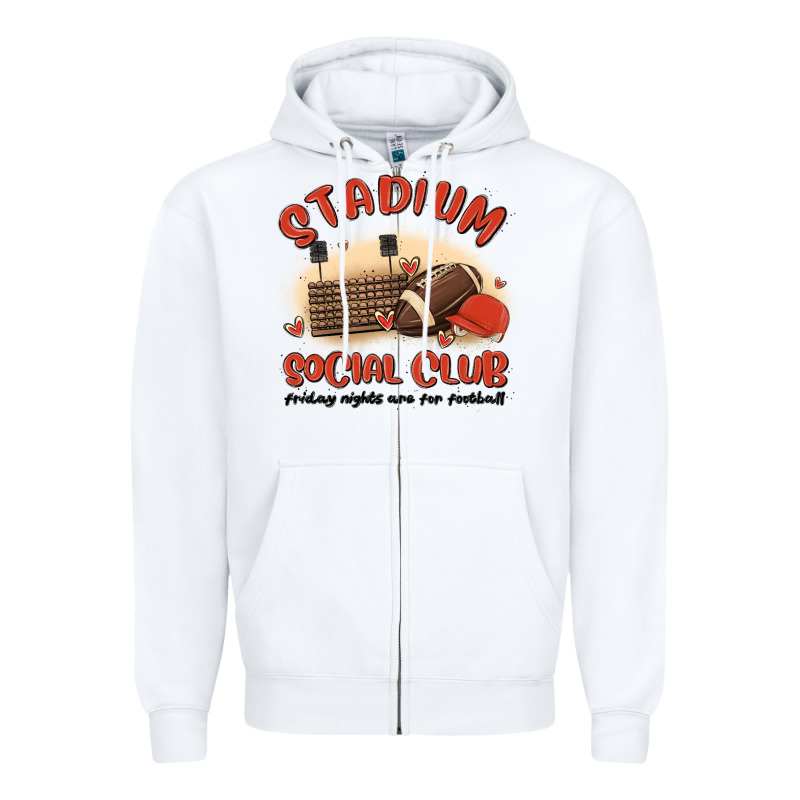 Stadium Social Club Football Zipper Hoodie by MaliasSmallBusiness | Teevron
