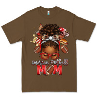 Cacao american football mom red and silver afro messy bu Premium Tee - texasbilliewilder