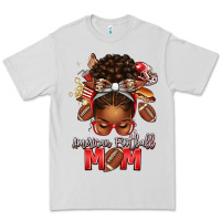 Dove Grey american football mom red and silver afro messy bu Premium Tee - texasbilliewilder