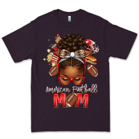 Plum american football mom red and silver afro messy bu Premium Tee - texasbilliewilder