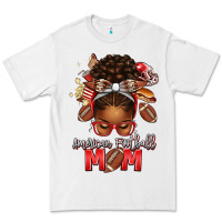 White american football mom red and silver afro messy bu Premium Tee - texasbilliewilder
