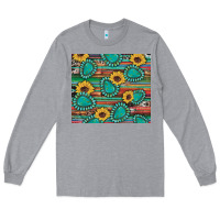 Heather Grey western gemstone sunflowers serape cowhide glitter wooden Long Sleeve Tee - Artiststas