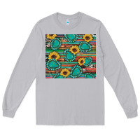 Moon Dust western gemstone sunflowers serape cowhide glitter wooden Long Sleeve Tee - Artiststas