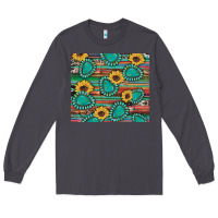 Smoke western gemstone sunflowers serape cowhide glitter wooden Long Sleeve Tee - Artiststas